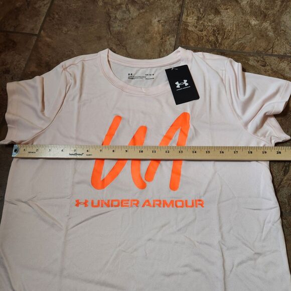 Under Armour Women’s Large Tee – Pink with Orange Graphic, NWT - Picture 7 of 9